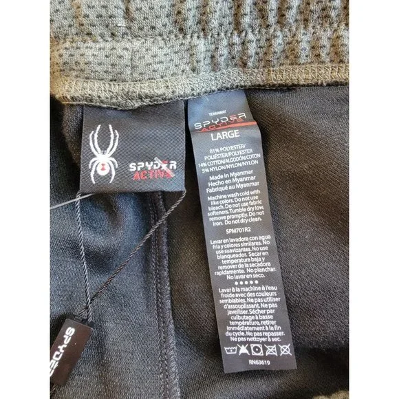 Spyder Active Size Large Mens Joggers Army Green Elastic Waist Pants NWT